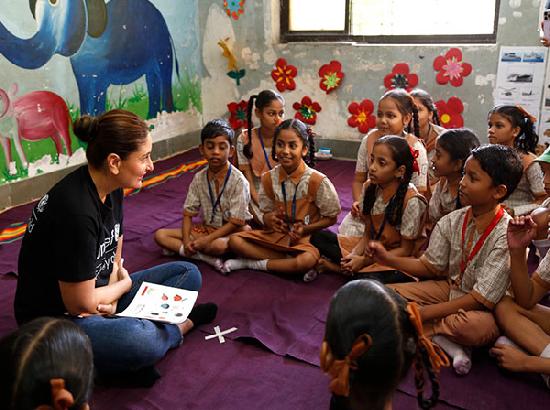 Kareena Kapoor promotes education in Mumbai school for UNICEF