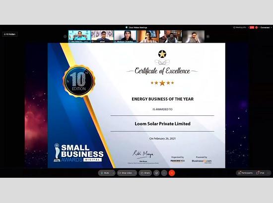 Loom Solar conferred with ‘Energy Business of the Year’ 2021