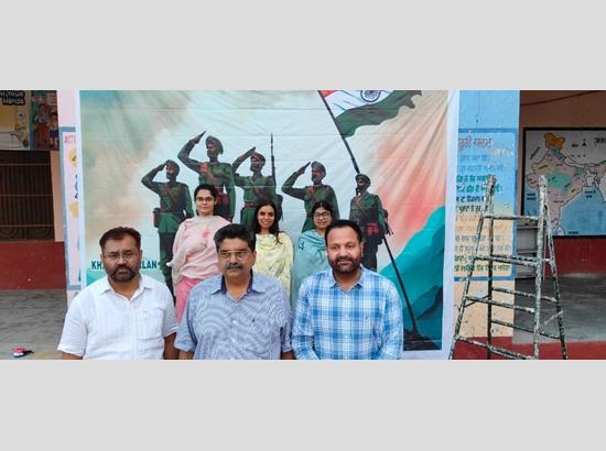 Polling booths in Khatkar Kalan ,native village of Shaheed Bhagat Singh decorated to pay t