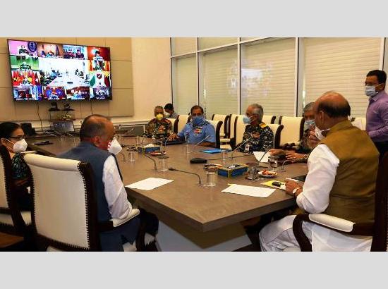 Rajnath Singh reviews operational measures  with Commanders in Chief through video conference to fight COVID-19
