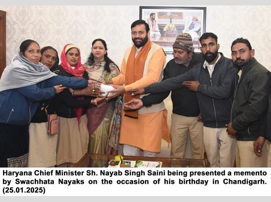 Haryana CM Nayab Saini celebrates 55th birthday with sanitation workers
