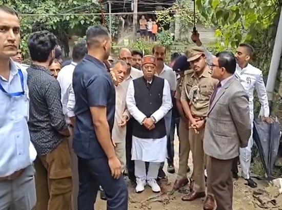Himachal Governor visits disaster-affected areas in Mandi; assures all possible support