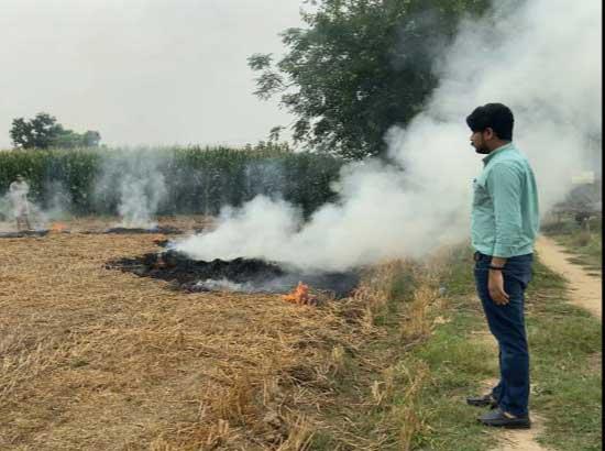 Maksudan Police books Four  farmers for straw burning
