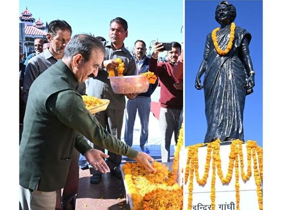 Himachal CM Sukhu, Congress leaders pay tribute to Indira Gandhi on her birth anniversary