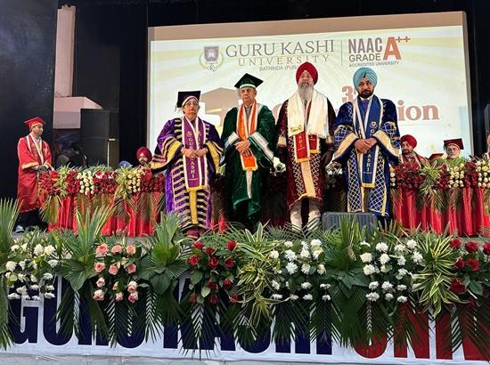 Chairman National Commission for Minorities Iqbal Singh Lalpura felicitated with Honorary Doctorate by Guru Kashi University 
