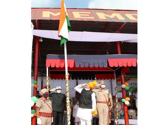 School education and PWD minister Vijay Inder Singla hoists national flag in Sangrur

