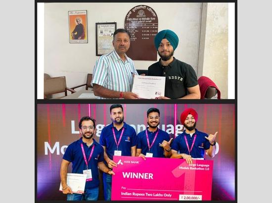 Punjabi University student wins National Bankathon of Axis Bank at Bengaluru 