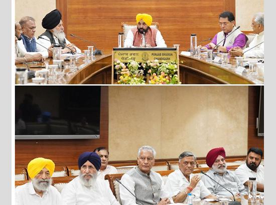 All-Party Meeting Underway in Chandigarh, Opposition Leaders Join CM Bhagwant Mann to Form United Stand on Water Crisis
