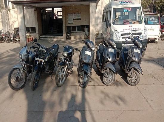 Mohali: 3 thieves held with seven stolen two-wheelers