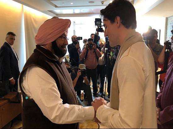 Punjab CM Captain Amarinder meets Trudeau, Sajjan