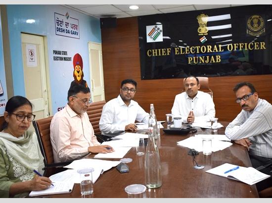 Punjab CEO holds meeting with Jalandhar DC, Police Commissioner, and SSP regarding electio
