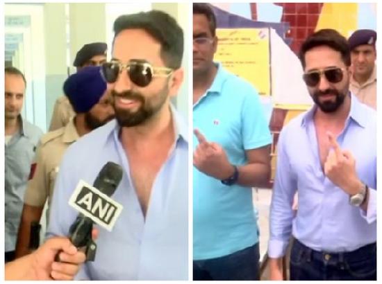 Ayushmann casts his vote in hometown Chandigarh, stresses importance of duty to country