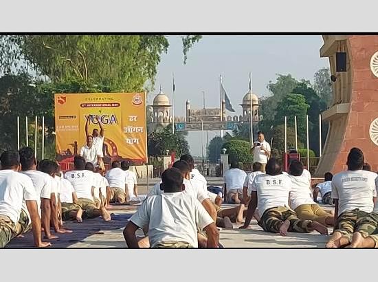 BSF holds Yoga Camp ahead of Int’l Yoga Day at Joint Check Post Hussainiwala