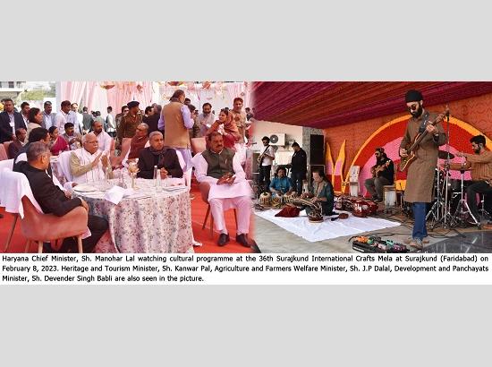 Manohar Lal Khattar attends cultural program at 36th Surajkund Mela 