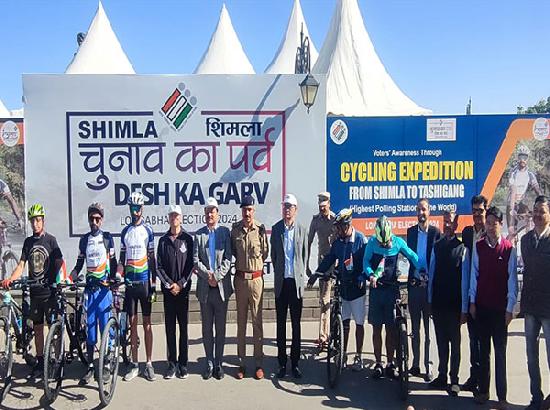 Himachal Pradesh: Election Commission flags off cycling expedition to world's highest poll