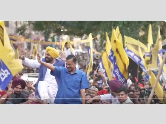 Delhi CM Kejriwal holds roadshow with Punjab CM Mann in Mehrauli; Watch Video 