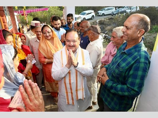 Himachal: BJP chief Nadda votes in Bilaspur, appeals to people to vote for 