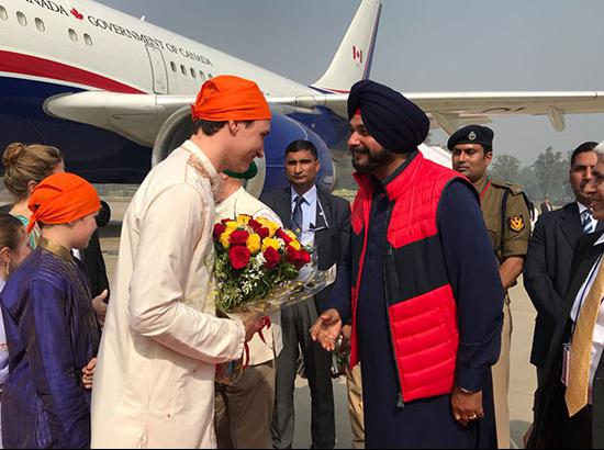 Warm welcome to Justin Trudeau at Amritsar Airport