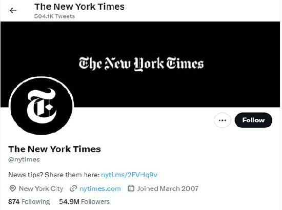 New York Times loses Twitter verification badge