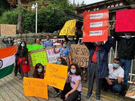 Vancouver : Protests held outside Chinese consulate over China’s occupation of Indian te