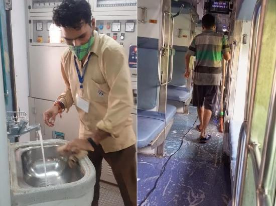 Intensive clean-up of trains on ‘Clean Train Day’ in Ferozepur Rail Division
