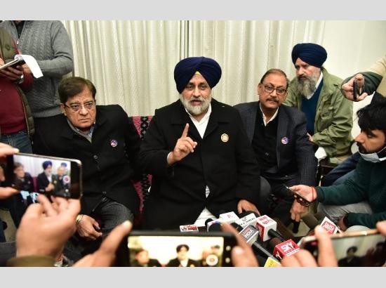 Next SAD- BSP alliance to end sand and liquor mafias by forming govt corporations for both entities - Sukhbir Badal

